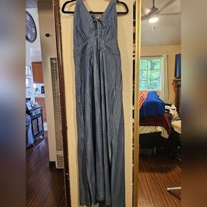 New York & Company Blue Maxi Dress Size L
